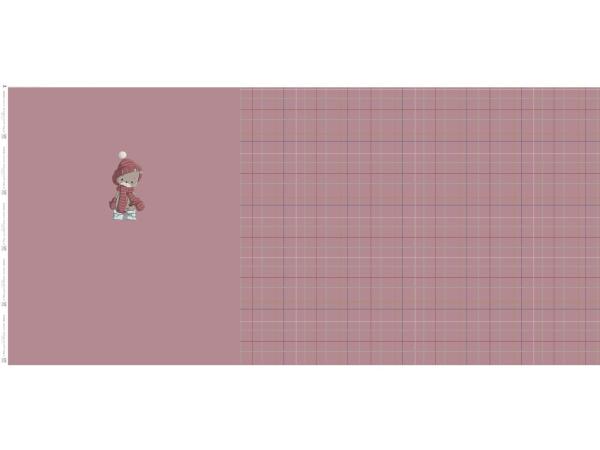 Baumwoll Jersey Panel ca. 65cm Winterbär auf Rosa by emmapünktchen